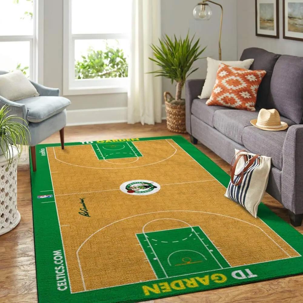 Boston celtics court area rug nba carpet living room rugs rug regtangle carpet Rectangle Rug