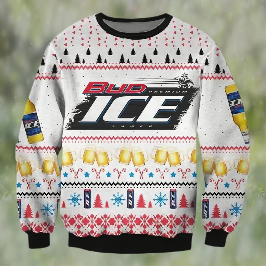 Bud ice lager beer ugly christmas sweater, faux wool sweater, international beer day, gifts for beer lovers, best christmas gifts for 2022 ? prinvity Christmas Ugly Sweater