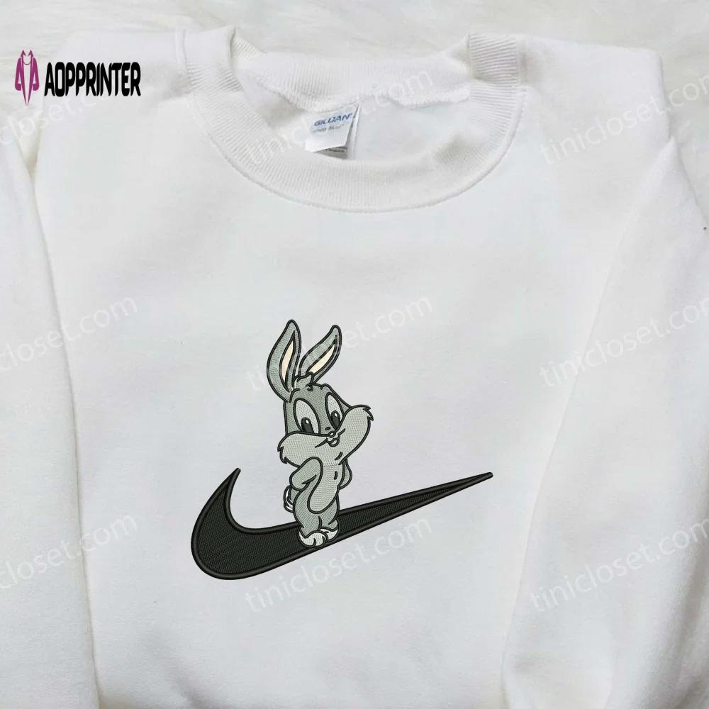 Bugs bunny baby x nike embroidered shirt – cartoon nike shirt Embroidered Shirt