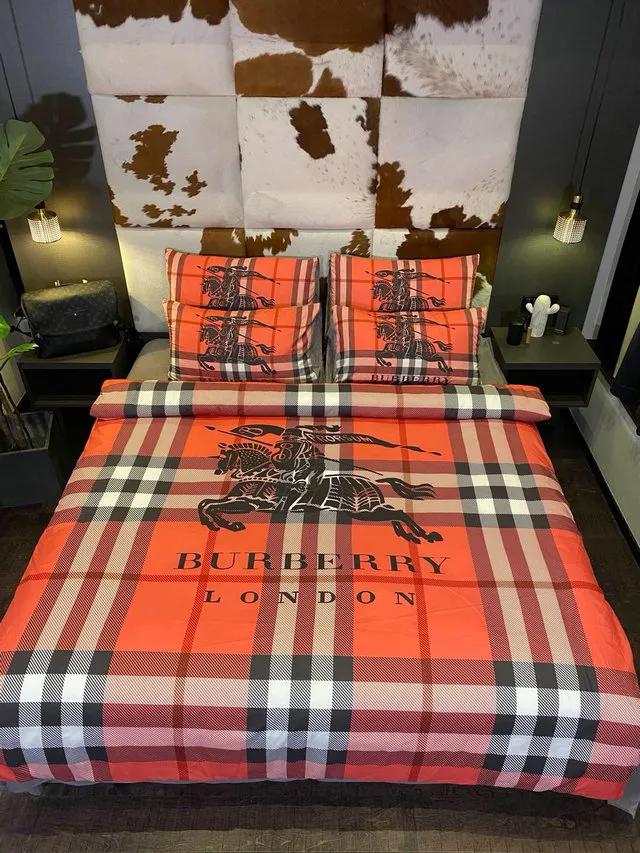 Burberry bedding orange luxury bedding sets quilt sets duvet cover luxury brand bedroom sets bedding best luxury bed sets gift thankgivings and christmas Bedding Sets