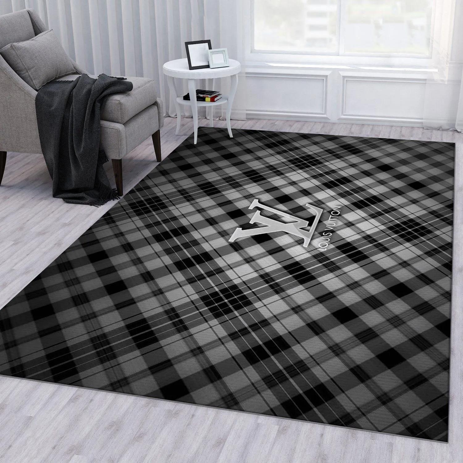 Burberry ft louis vuitton logo type 451. Upgrade Your Living Room with Luxury Home Decor: Area Carpets, Floor Decor, Door Mats, and Hot Gift Items with style a High-End Fashion Brand Rectangle Rug