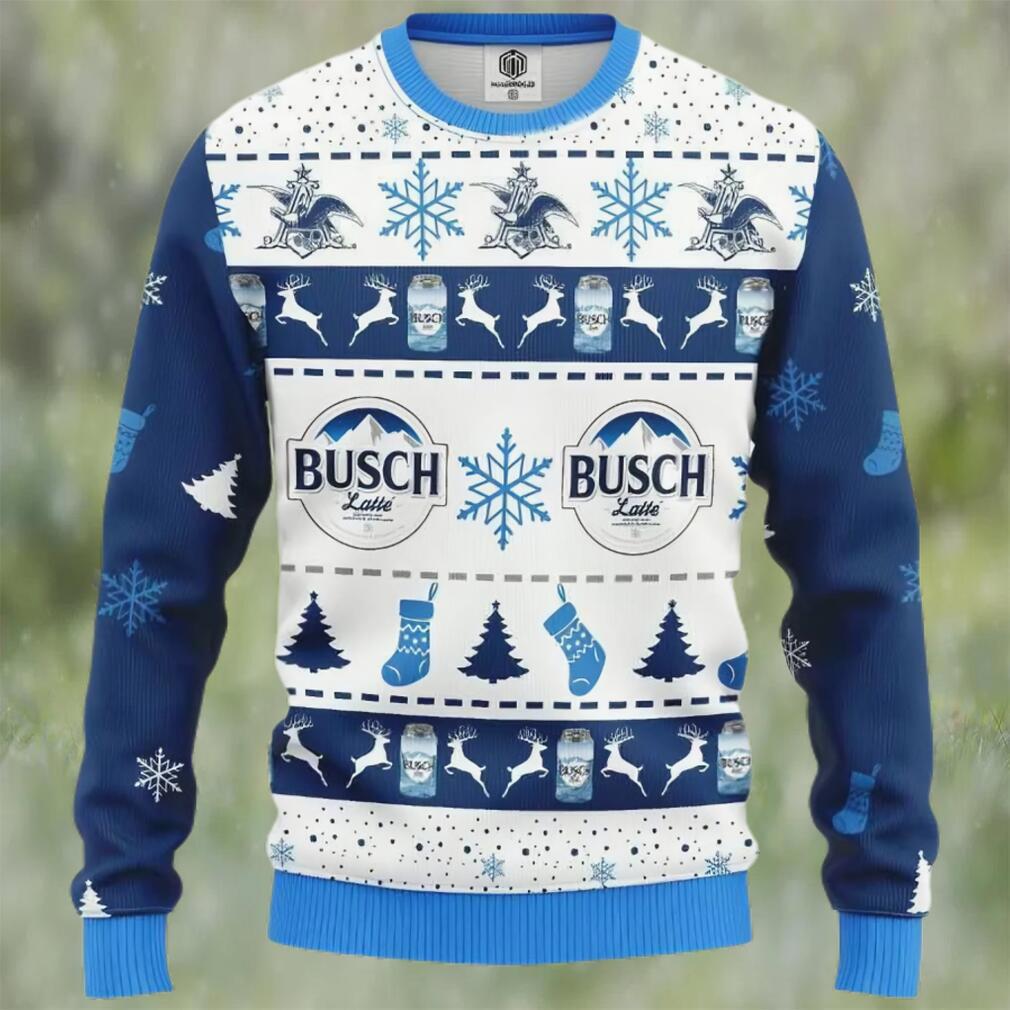Busch latte beer ugly christmas sweater, faux wool sweater, gifts for beer lovers, international beer day, best christmas gifts for 2022 ? prinvity Christmas Ugly Sweater