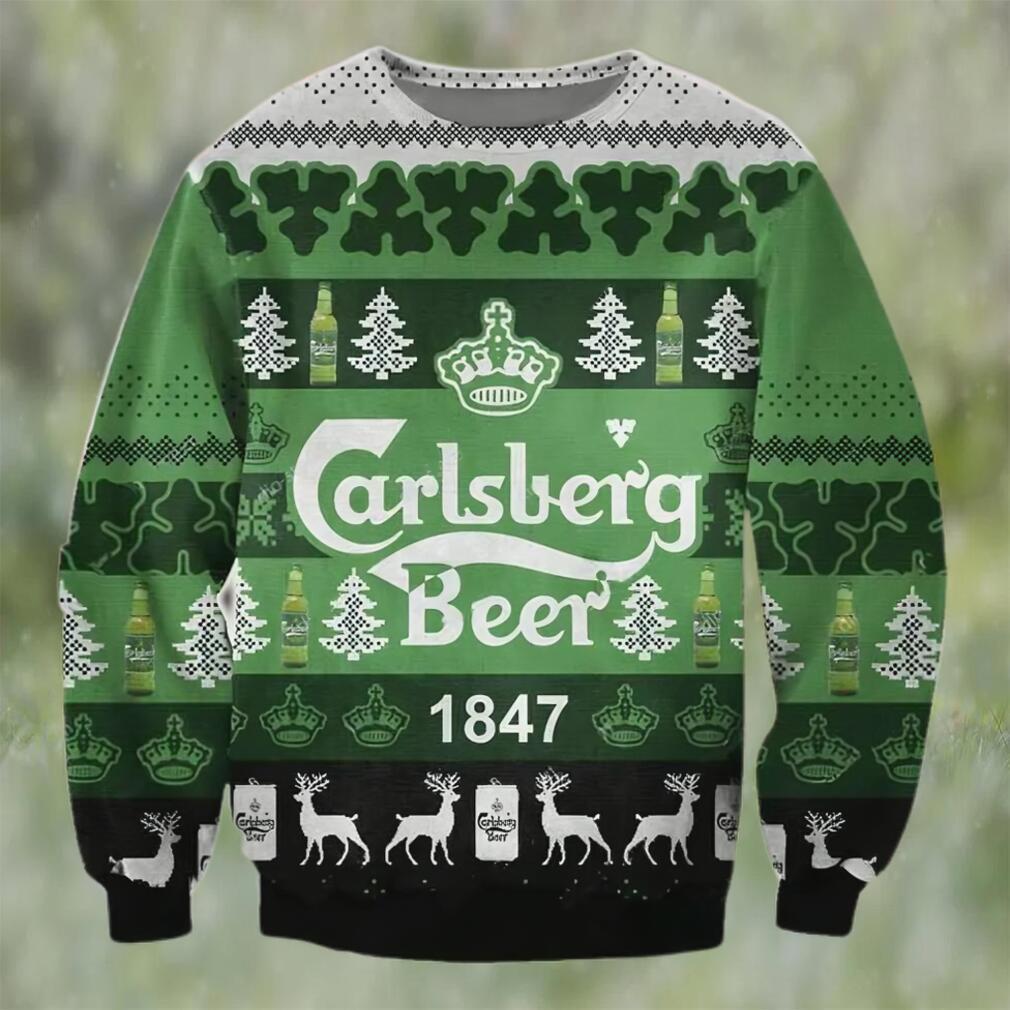 Carlsberg beer 1847 ugly christmas sweater, faux wool sweater, international beer day, gifts for beer lovers, best christmas gifts for 2022 ? prinvity Christmas Ugly Sweater