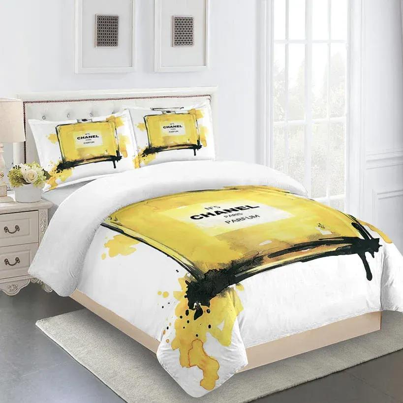 Chanel parfum luxury brand premium bedding set for bedroom luxury bedspread duvet cover set with pillowcases home decoration Bedding Sets