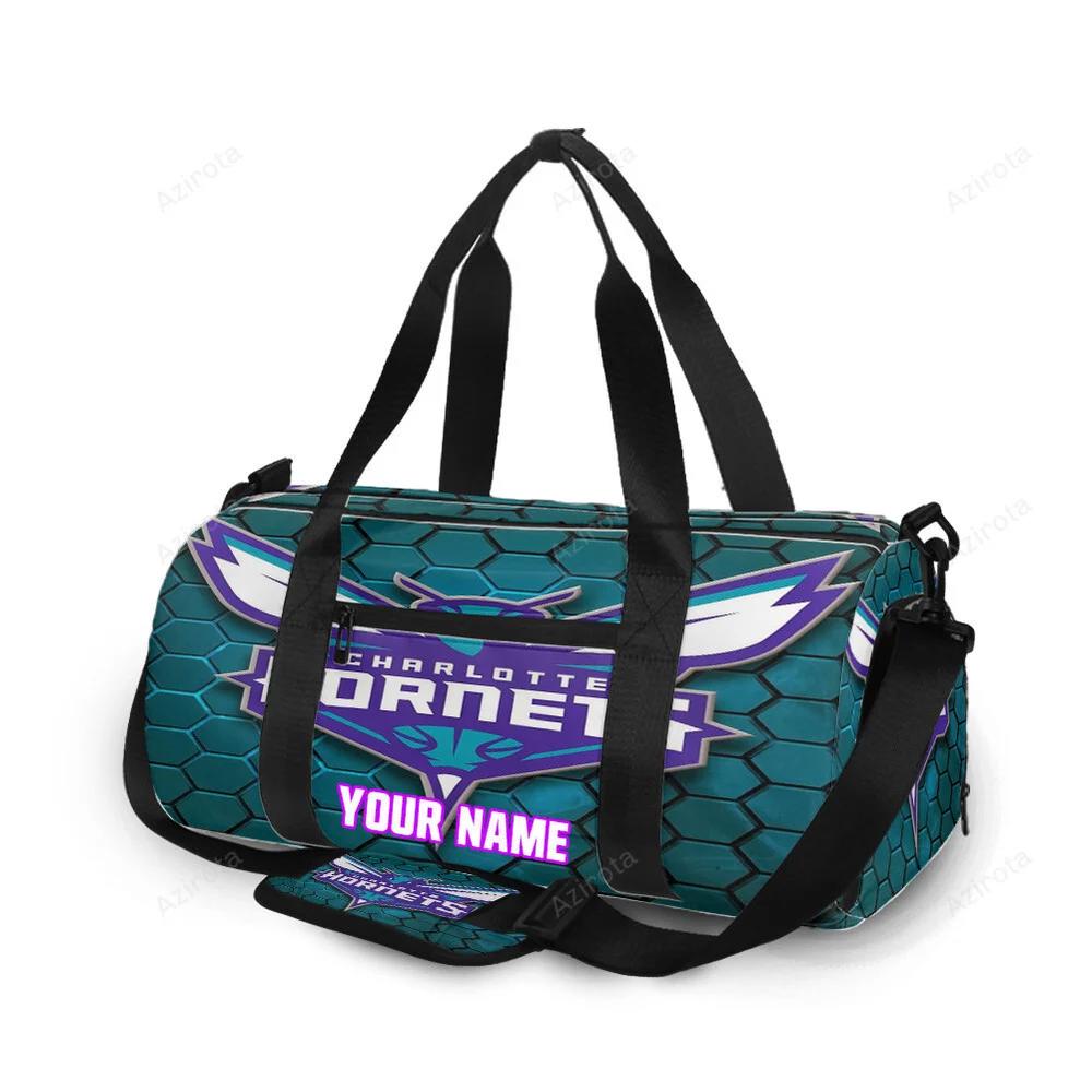 Charlotte hornets hive blue personalized name travel bag gym bag 1449 Travel Bag
