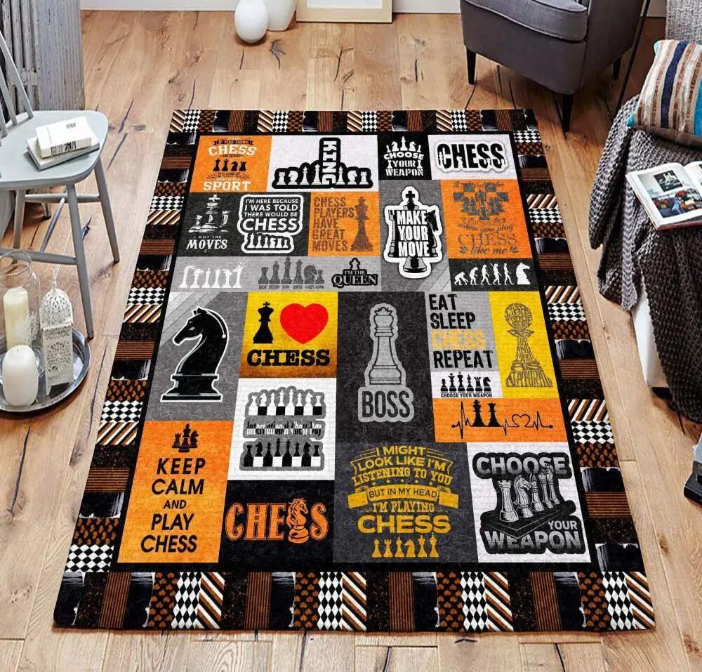 Chess game rug ccc1910506 living room area rug home decor Rectangle Rug