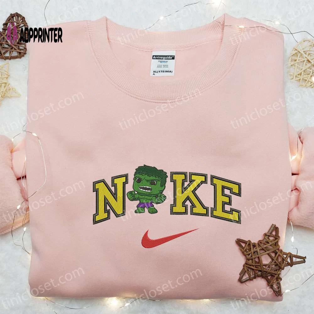 Chibi hulk x nike movie embroidered shirt – marvel universe & nike inspired design Embroidered Shirt