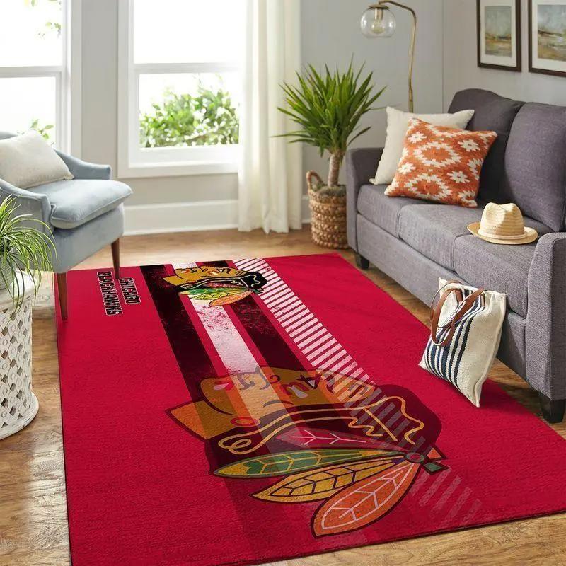 Chicago blackhawks area rugs nhl hockey living room carpet team logo 20030448 Rectangle Rug