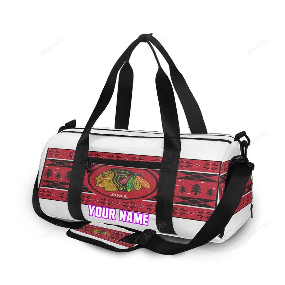 Chicago blackhawks emblem symbol7 personalized name travel bag gym bag 2173 Travel Bag