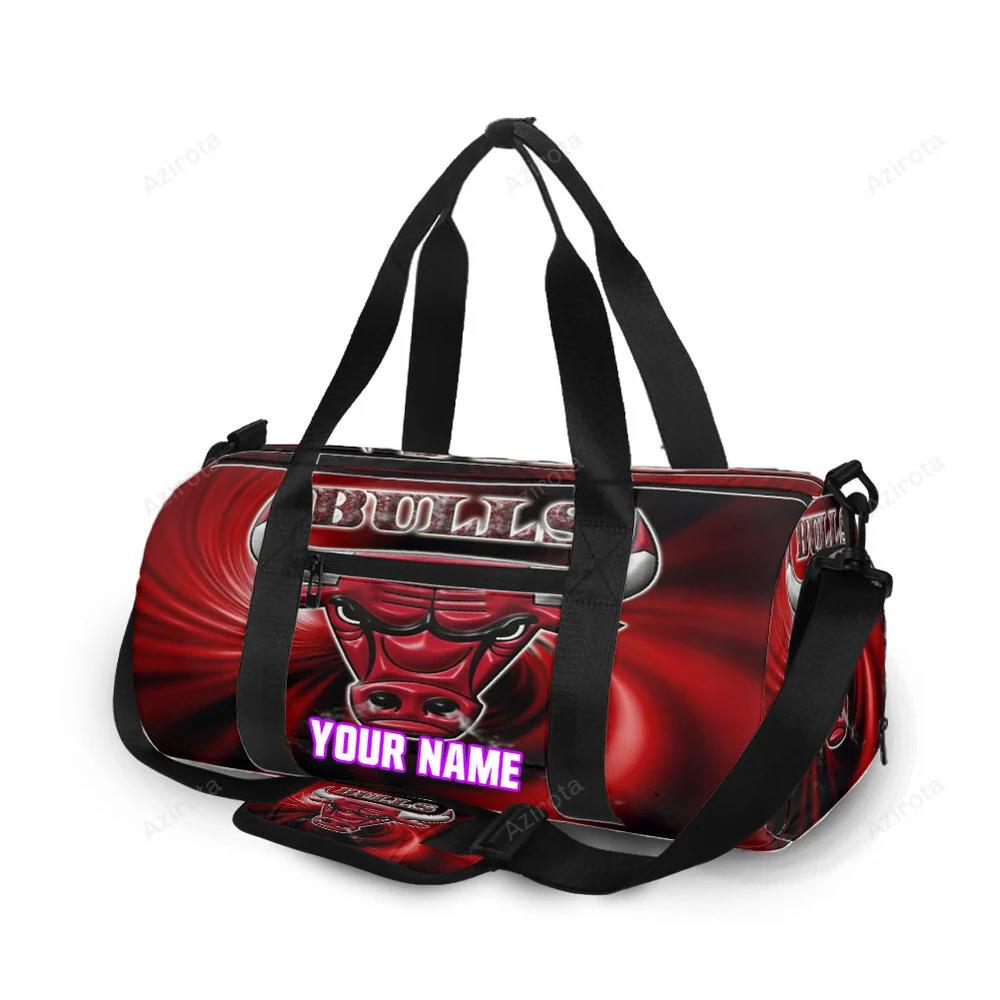 Chicago bulls emblem v37 personalized name travel bag gym bag 2021 Travel Bag
