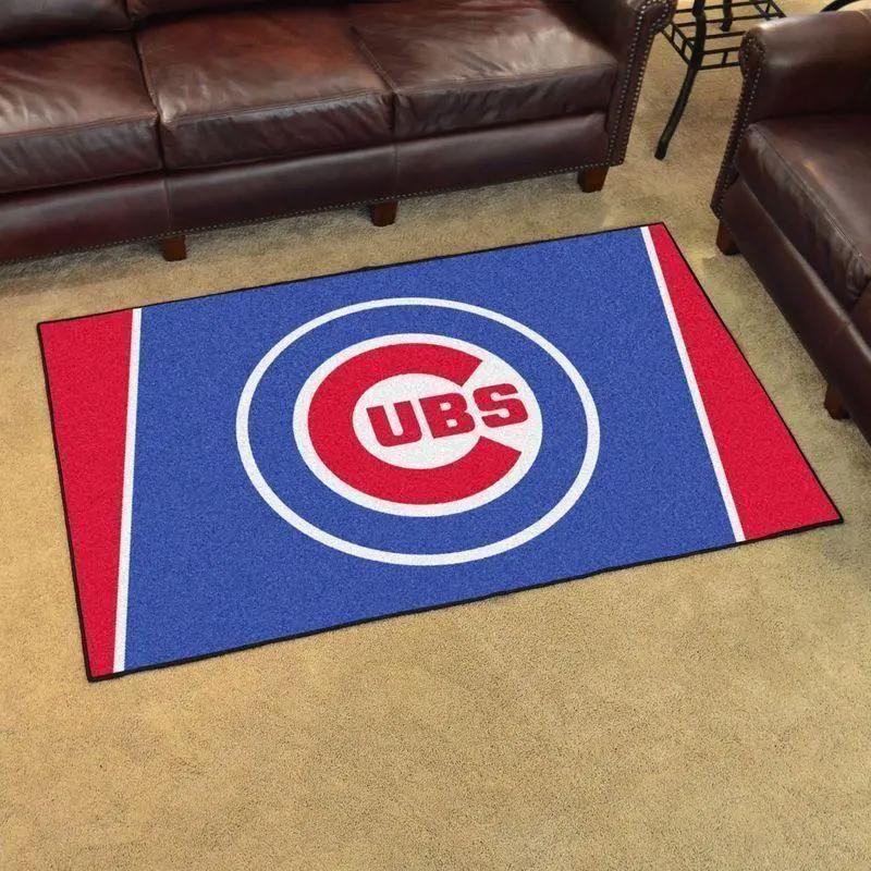 Chicago cubs area rug mlb baseball team logo carpet living room rugs v968 Rectangle Rug