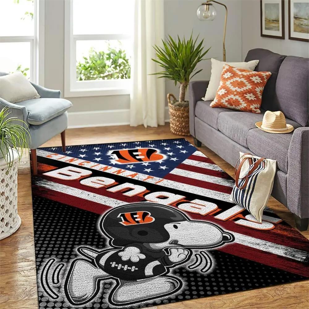 Cincinnati bengals nfl area rugs american flag & snoopy living room carpet Rectangle Rug