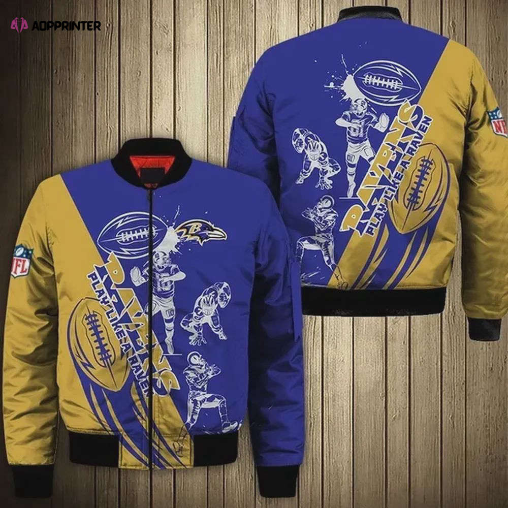 Cincinnati bengals players pattern bomber jacket – yellow and blue Bomber Jacket