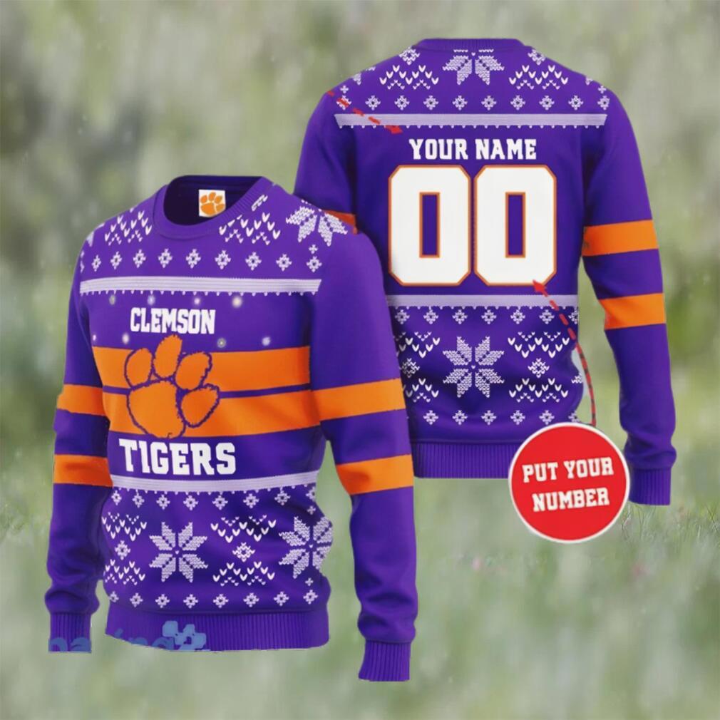 Clemson tigers custom name and number ugly christmas sweater Christmas Ugly Sweater