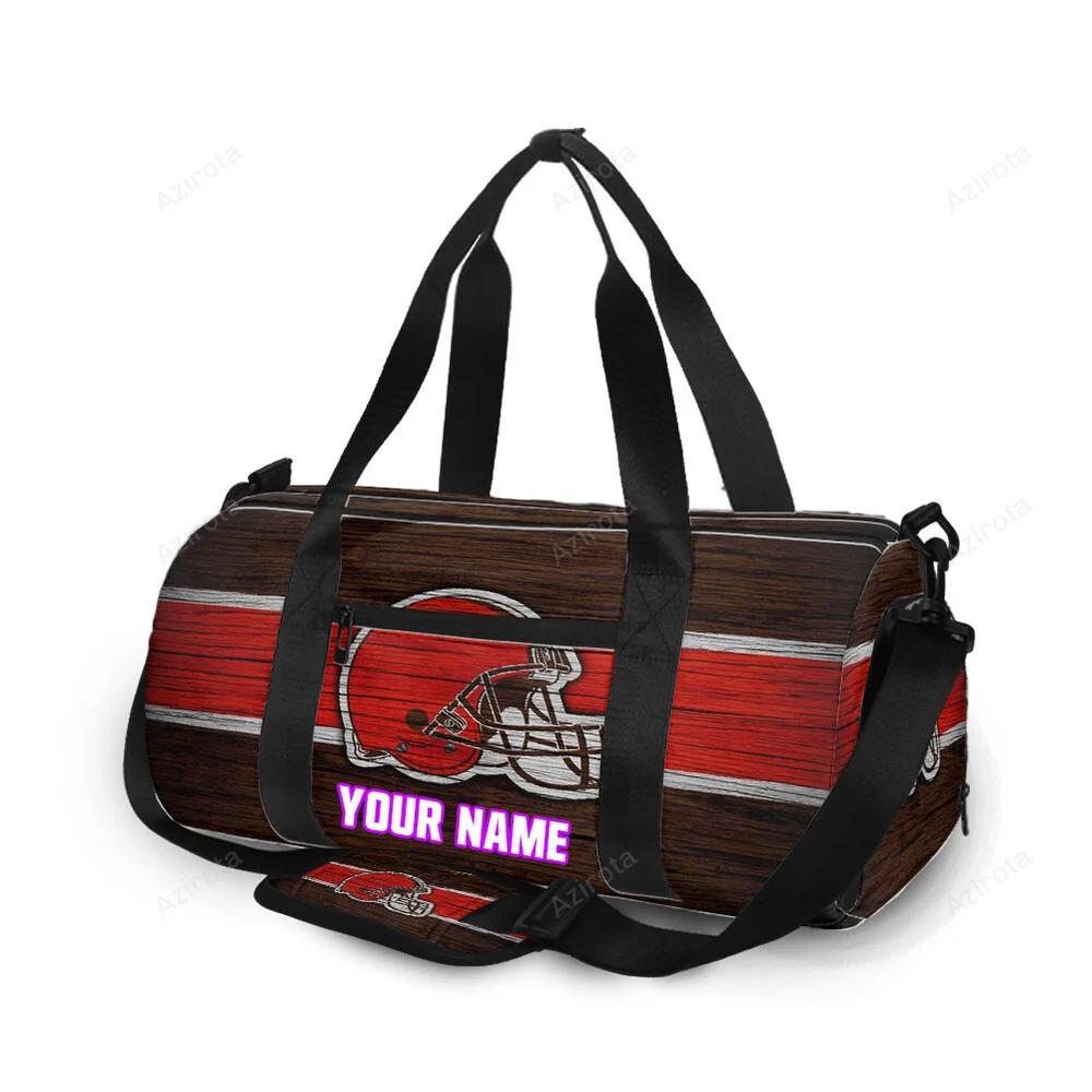 Cleveland browns logo wooden personalized name travel bag gym bag 1050 Travel Bag