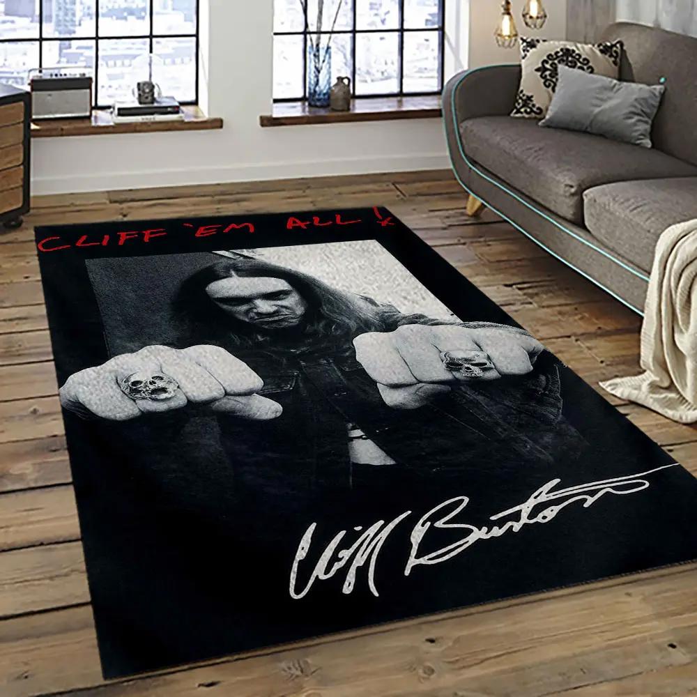 Cliff burton rapper hiphop music retangle carpet area rug home decor best gift for fan and friends cb17 Rectangle Rug