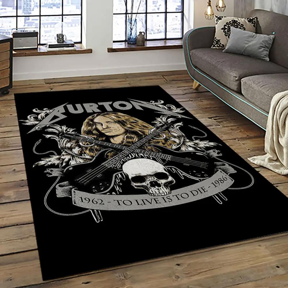 Cliff burton rapper hiphop music retangle carpet area rug home decor best gift for fan and friends cb24 Rectangle Rug