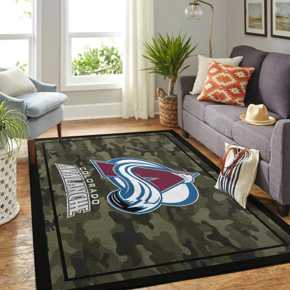 Colorado avalanche nhl camo style living room carpet regtangle carpet Rectangle Rug