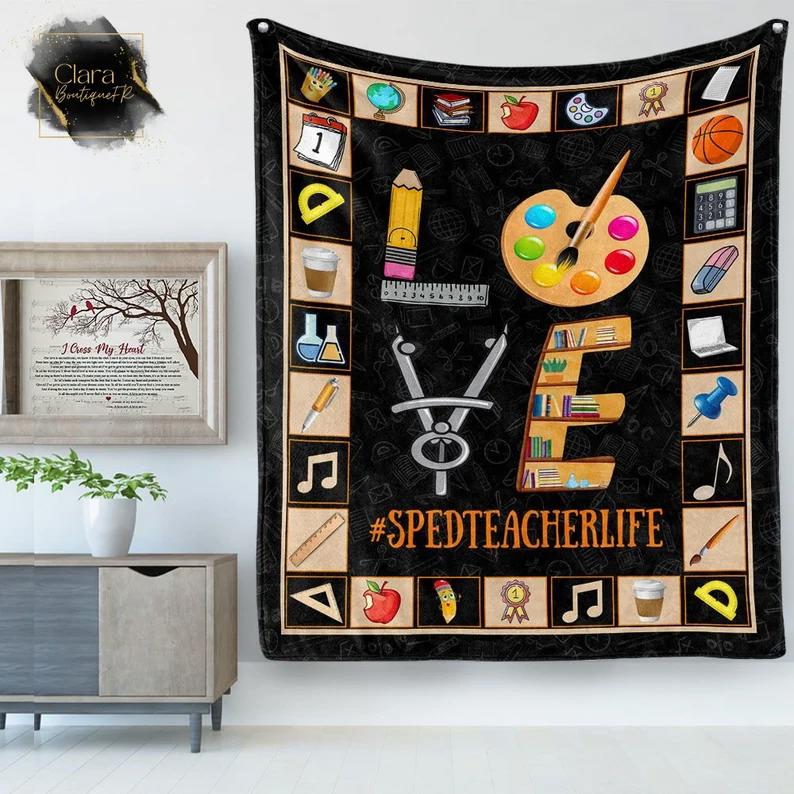 Colorful paint tools to reflect your interests fleece blanket, mink sherpa blanket, teacher quilt, funny teacher gifts ideas Quilt Blanket