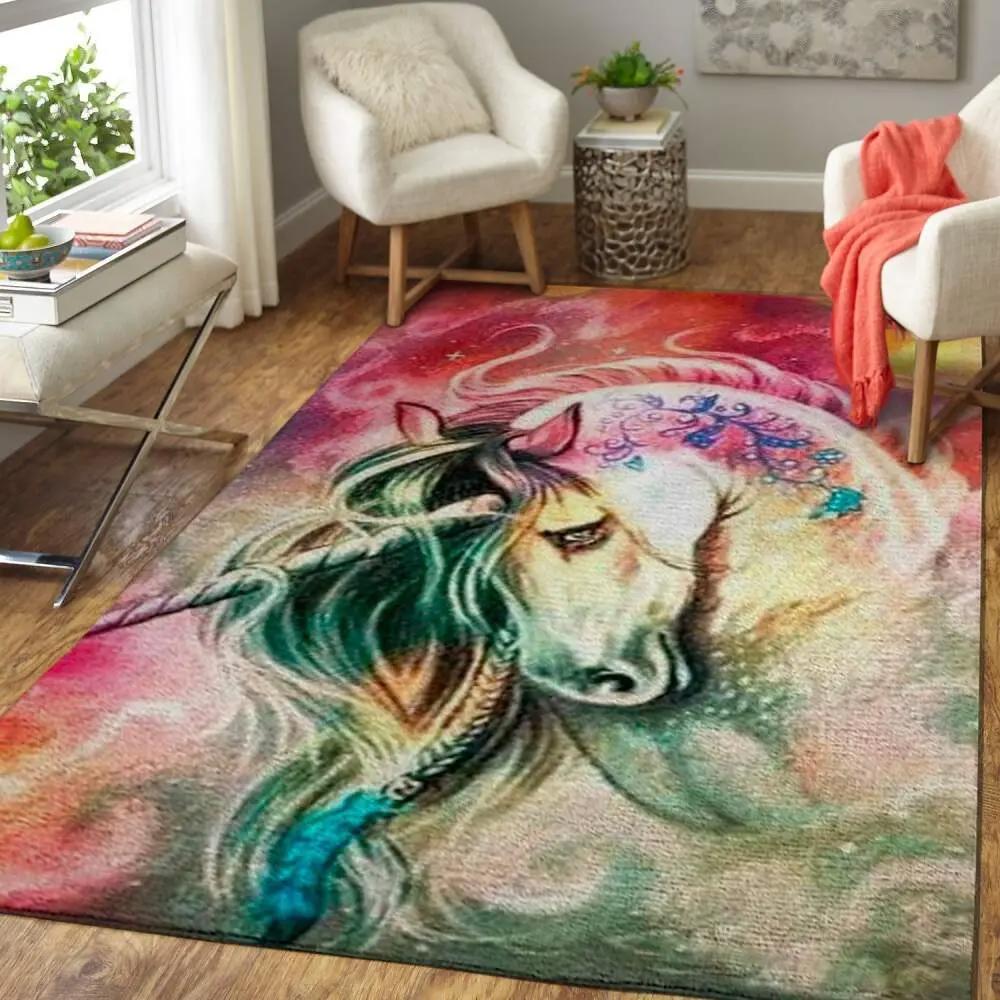 Colorful unicorn area rug 1910161 rug regtangle carpet floor decor home decor Rectangle Rug