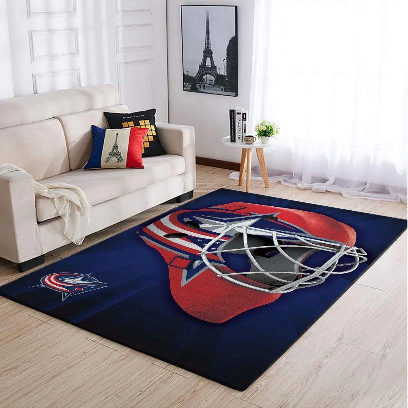 Columbus blue jackets nhl rugs style living room carpet rug regtangle carpet Rectangle Rug