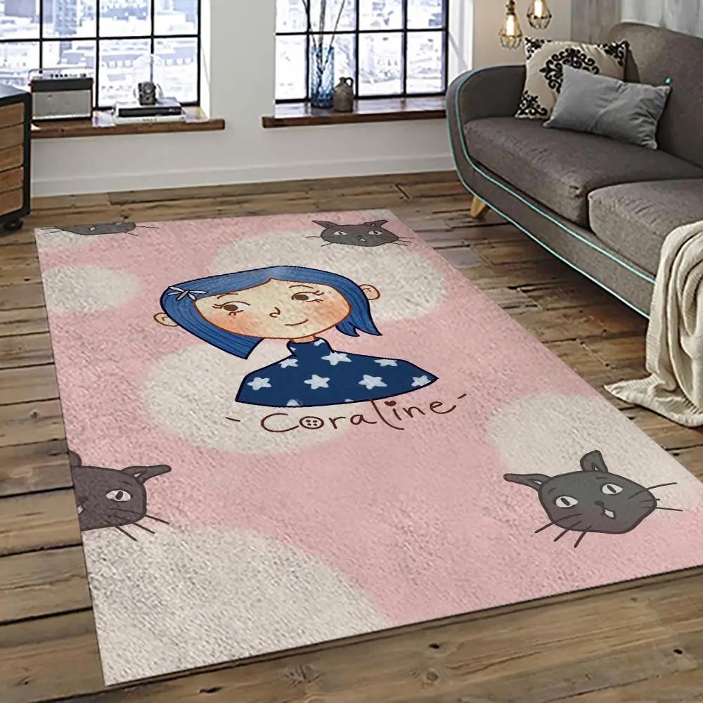 Coraline fantastic film movie carpet area rug home decor halloween gift best present for friends cr41 Rectangle Rug