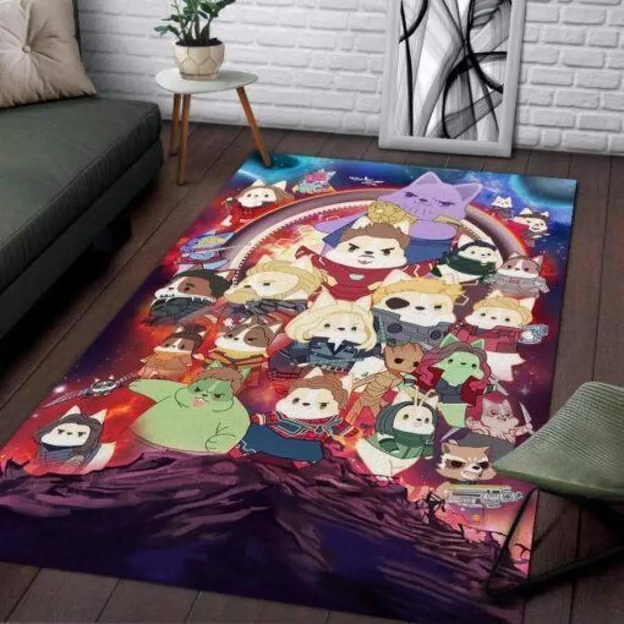 Corgi avengers area rug living room rug home decor marvel movie home decor Rectangle Rug