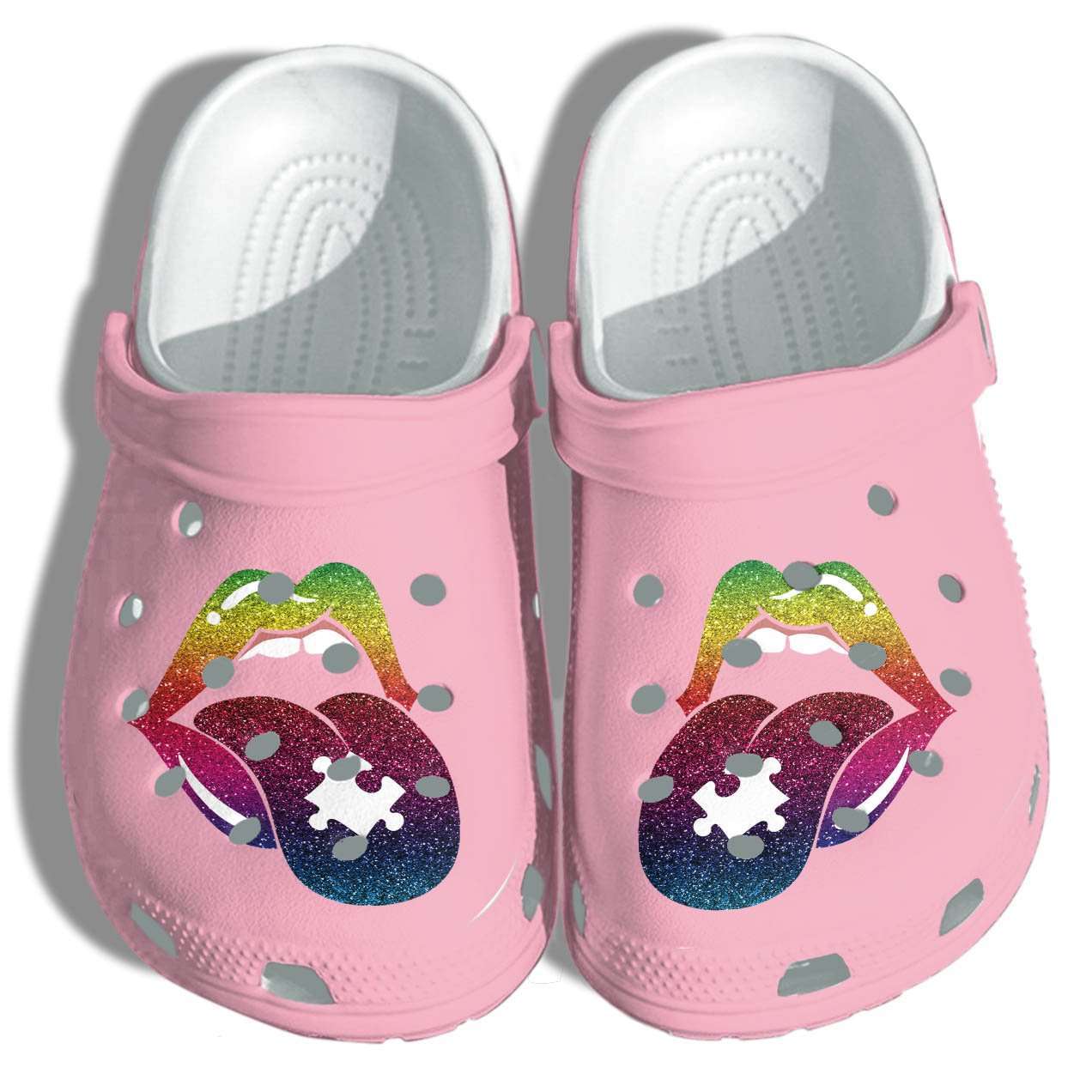 Crocs outfit - autism awareness day sexy lips puzzle piece crocs crocband clog shoes - 132 Crocs Outfit