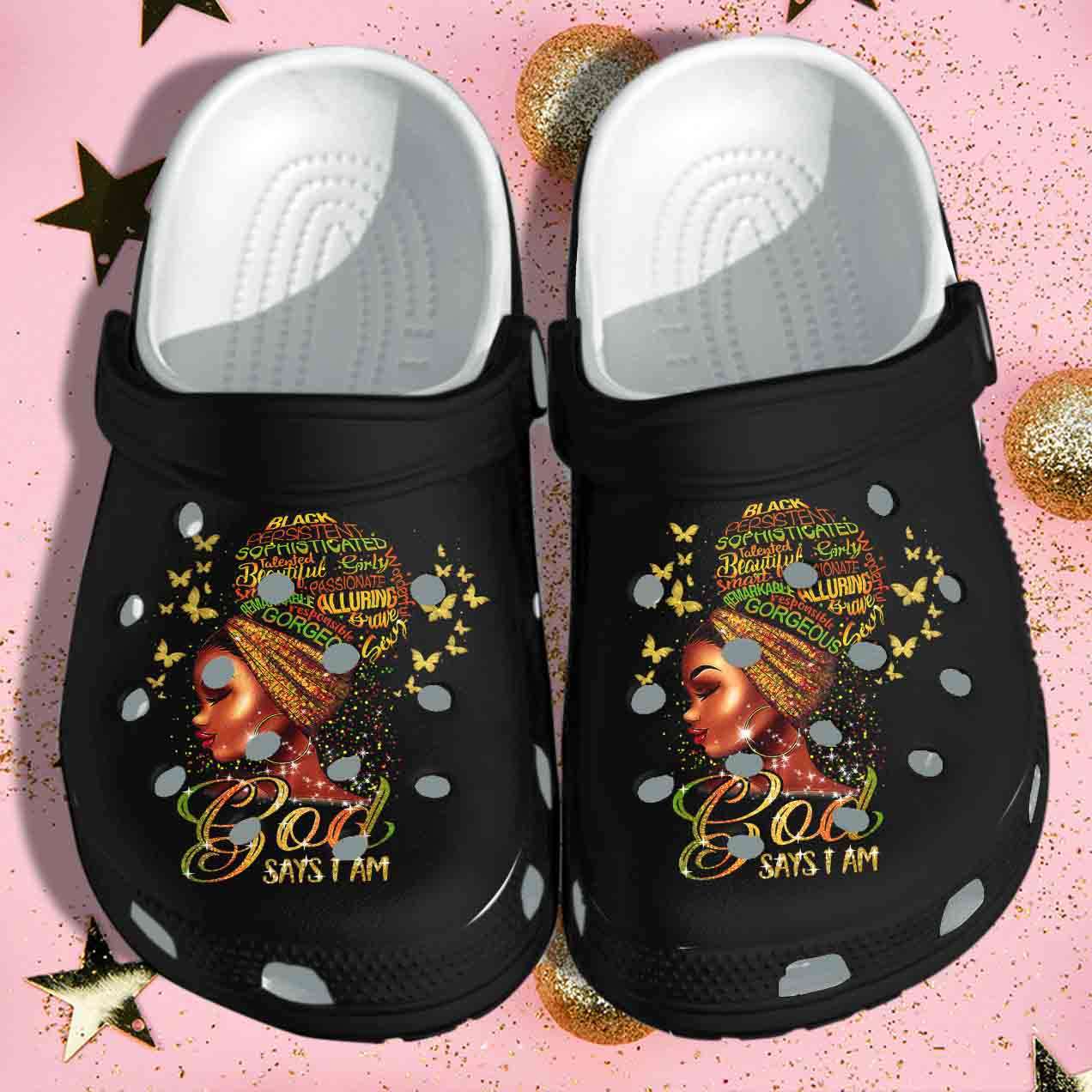 Crocs outfit - black girl africa culture god says i am black queen crocs crocband clog shoes - 238 Crocs Outfit