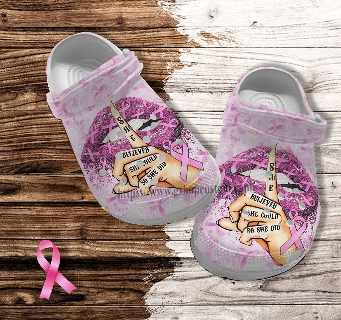 Crocs outfit - breast cancer crocs sexy lips shut up she believed she could crocs clogs crocband shoes - 313 Crocs Outfit
