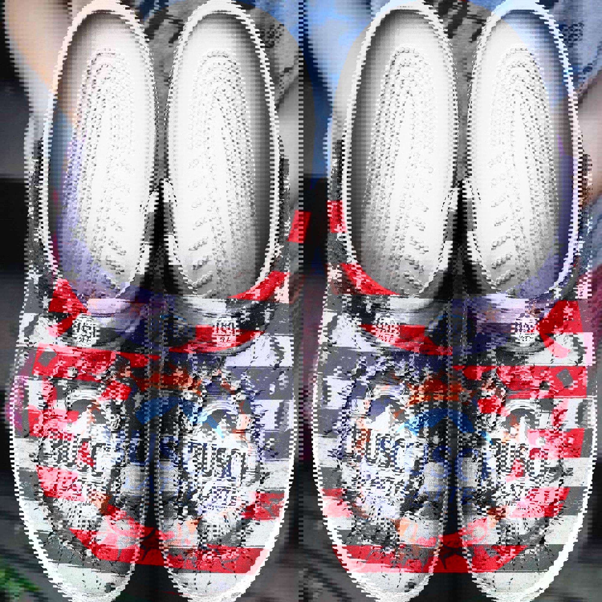 Crocs outfit - busch latte america flag busch light beer crocs crocband clog shoes - 331 Crocs Outfit