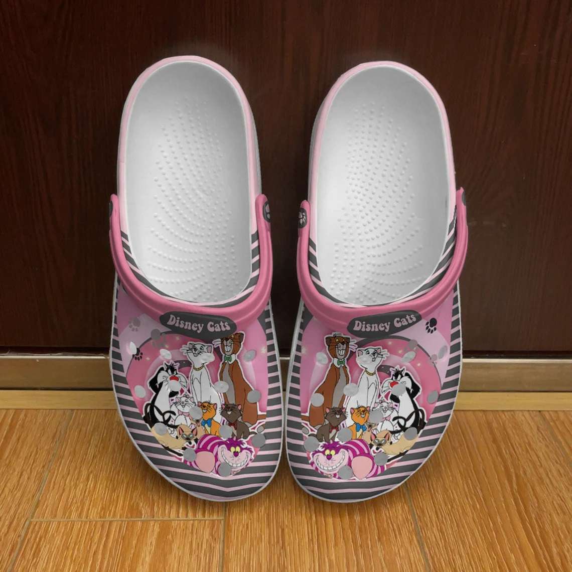 Crocs outfit - disney cats pink stripes disney graphic cartoon unisex crocs clogs crocband shoes - 592 Crocs Outfit