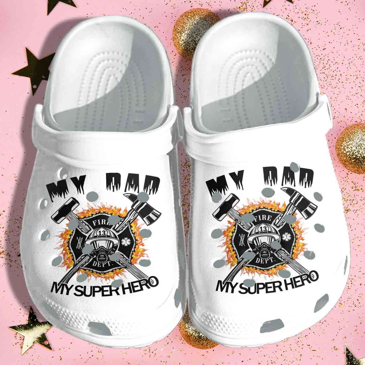 Crocs outfit - firefighter dad my dad my super hero crocs crocband clogs - 700 Crocs Outfit