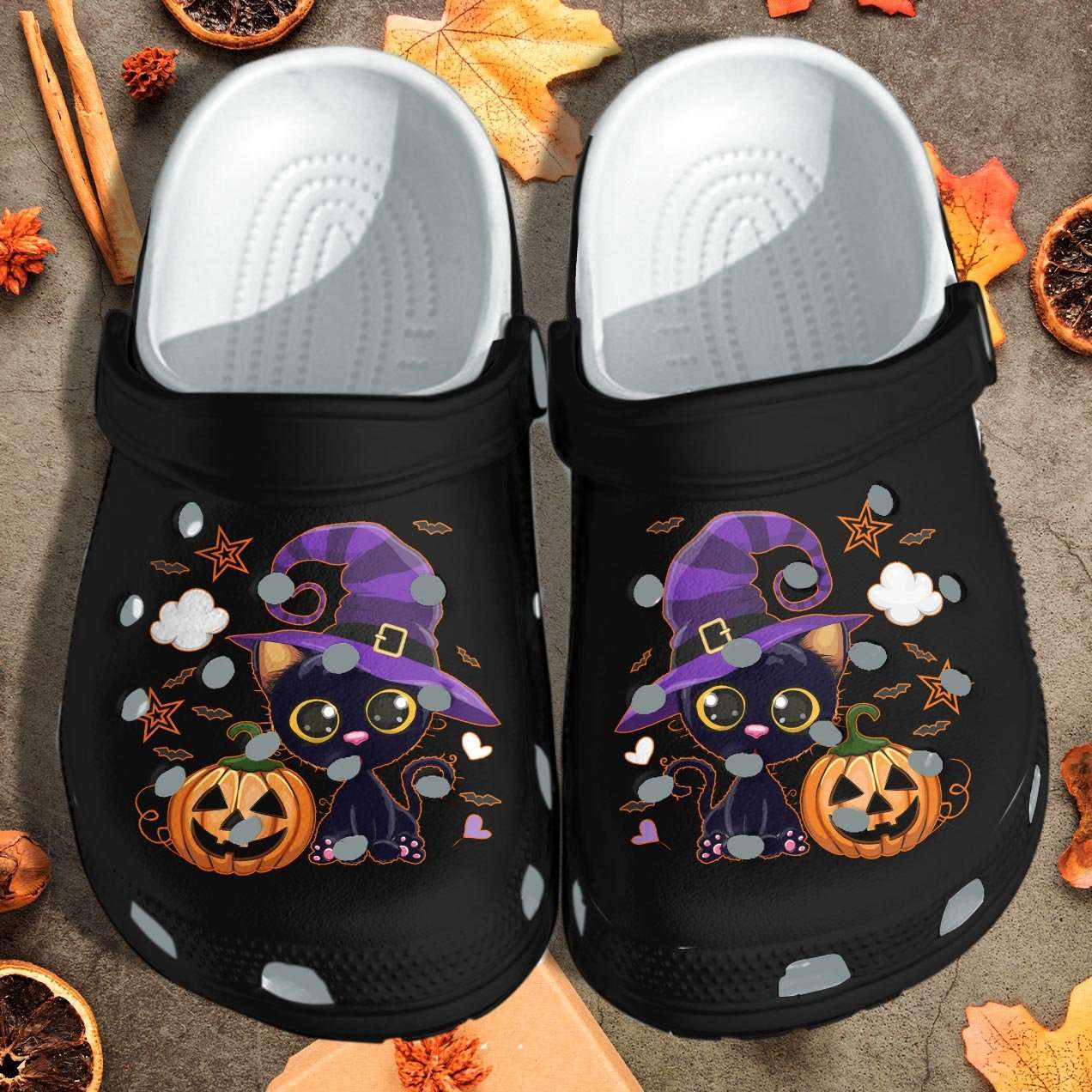 Crocs outfit - halloween black cat and pumpkin crocs crocband clogs shoes - 821 Crocs Outfit