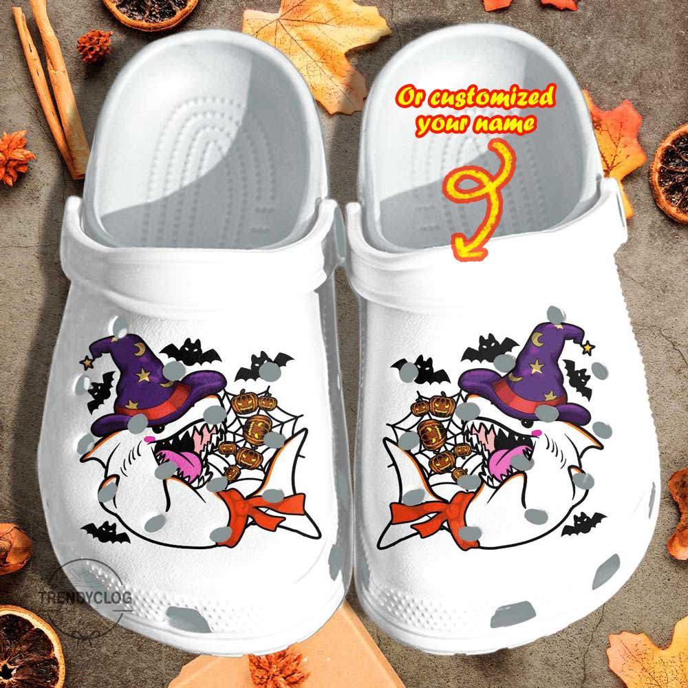 Crocs outfit - halloween crocs personalized angry shark cosplay ghost clogs crocband shoes - 866 Crocs Outfit