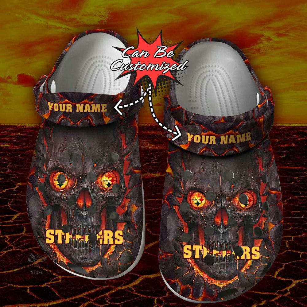Crocs outfit - halloween crocs personalized pittsburgh steelers skull lava clogs crocband shoes - 988 Crocs Outfit