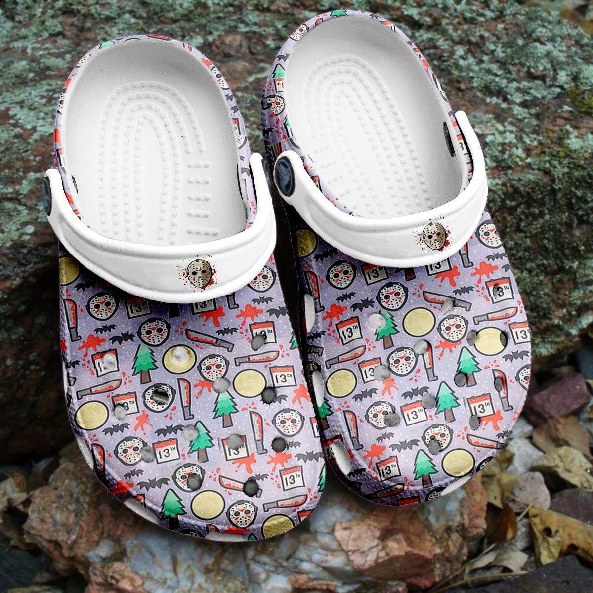 Crocs outfit - halloween horror face friday 13th crocs crocband clogs - 1043 Crocs Outfit