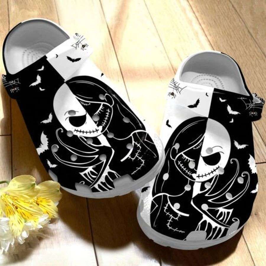 Crocs outfit - halloween horror half face sally and jack skellington clogs crocband shoes - 1044 Crocs Outfit