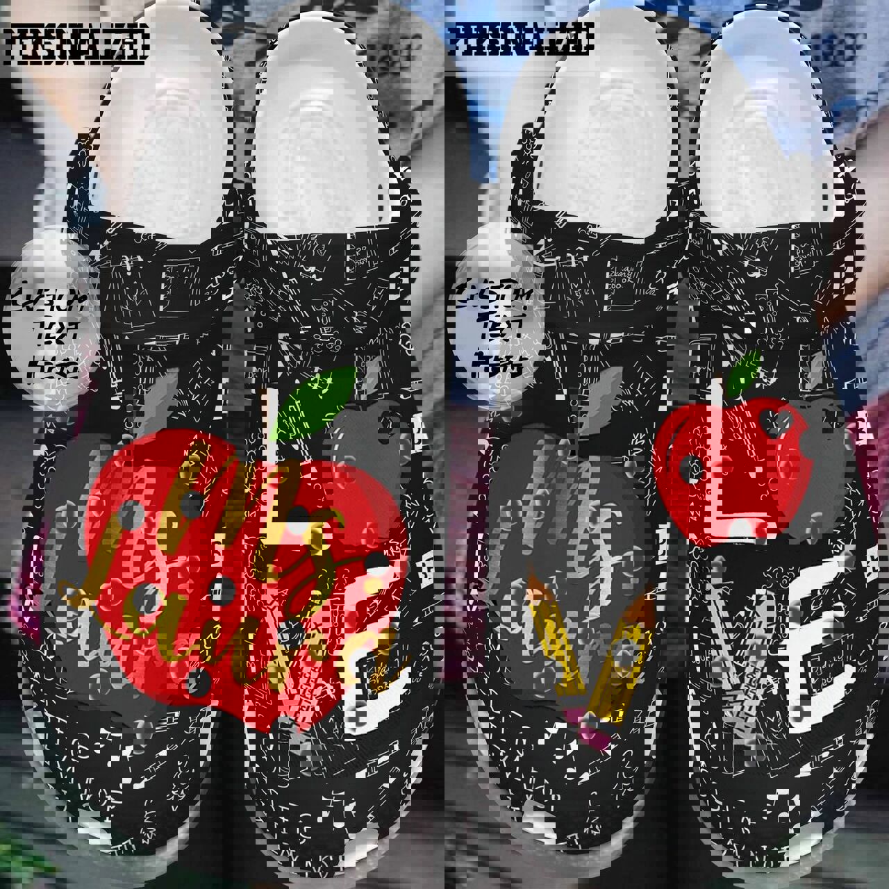 Crocs outfit - love teacher pattern custom name crocs crocband clog shoes for men women - 1380 Crocs Outfit