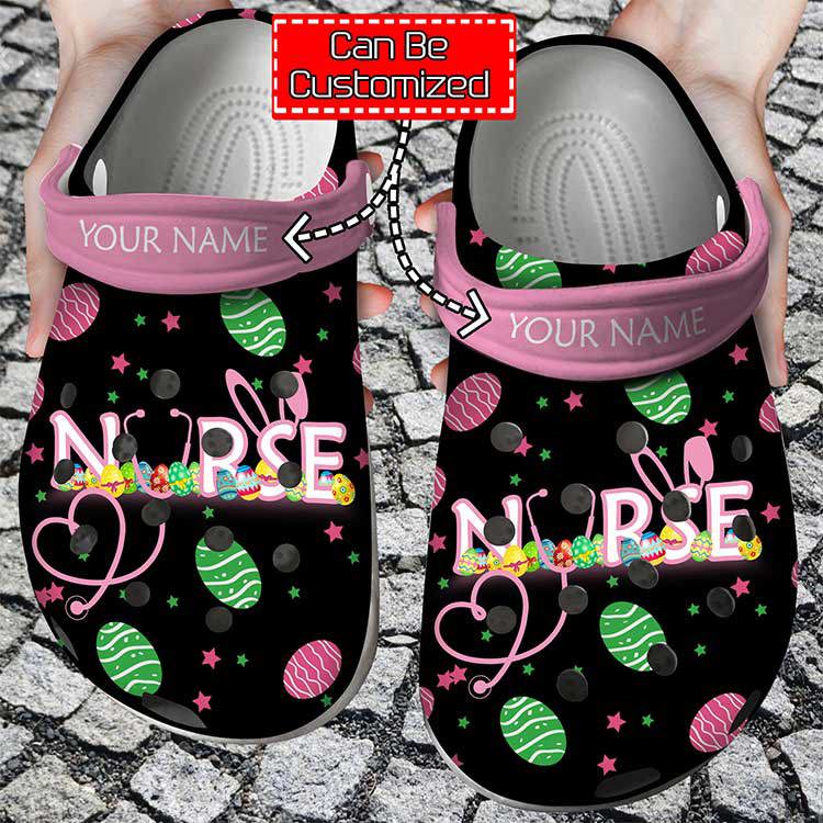 Crocs outfit - nurse personalized happy easter bunny rabbit holiday clog crocs shoes - 1559 Crocs Outfit