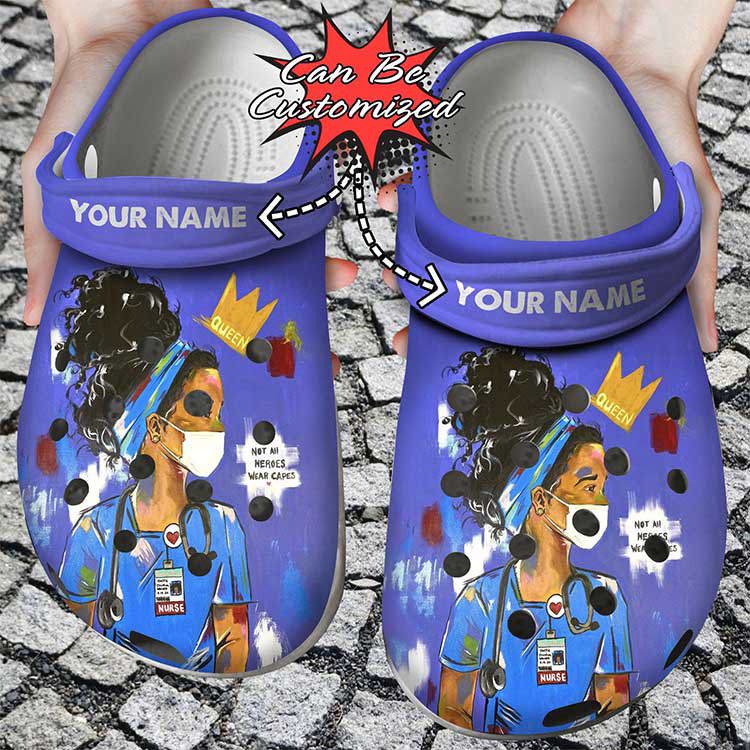 Crocs outfit - personalized nurse black queen nursing crocs clog shoes - 1787 Crocs Outfit