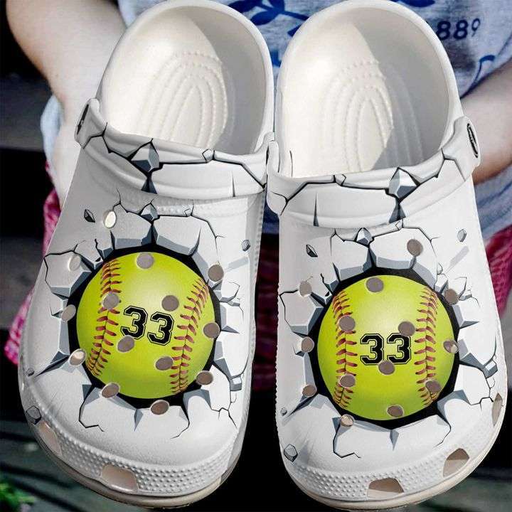 Crocs outfit - personalized softball broken crocs crocband clogs - 1832 Crocs Outfit