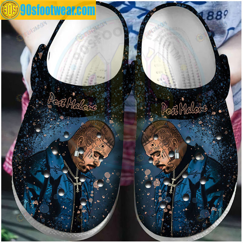 Crocs outfit - post malone crocs rap music dark blue classic clog shoes - 1933 Crocs Outfit