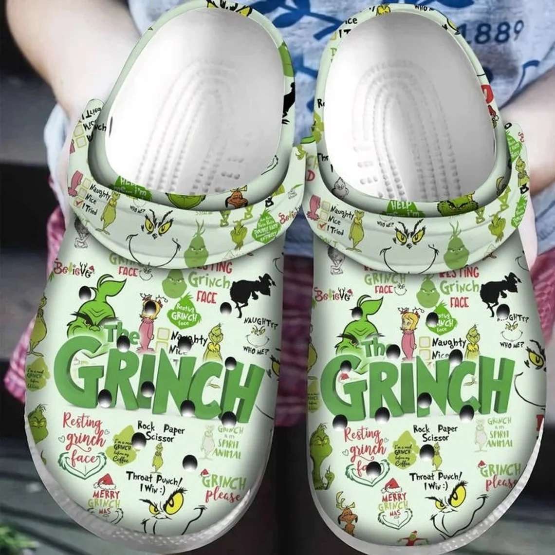 Crocs outfit - the grinch pattern clogs crocband shoes - 2207 Crocs Outfit