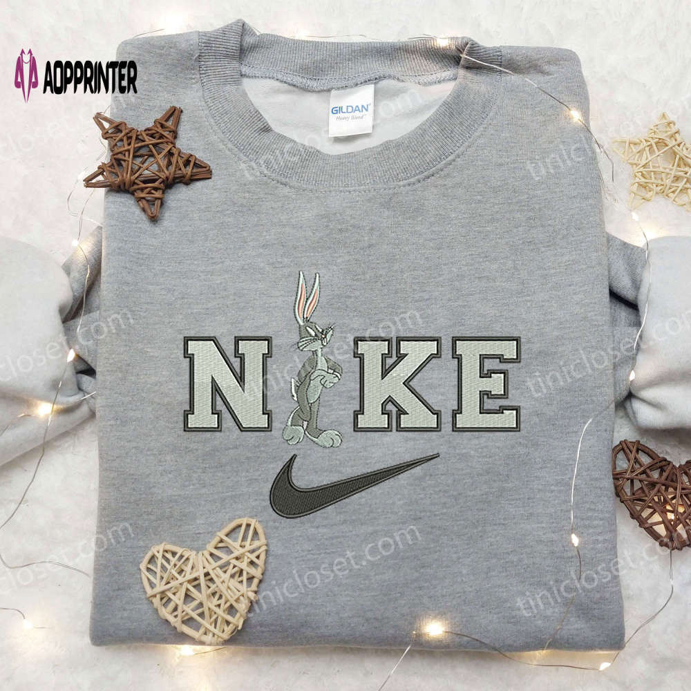 Custom bugs bunny stand x nike embroidered shirt – looney tunes & merrie melodies Embroidered Shirt