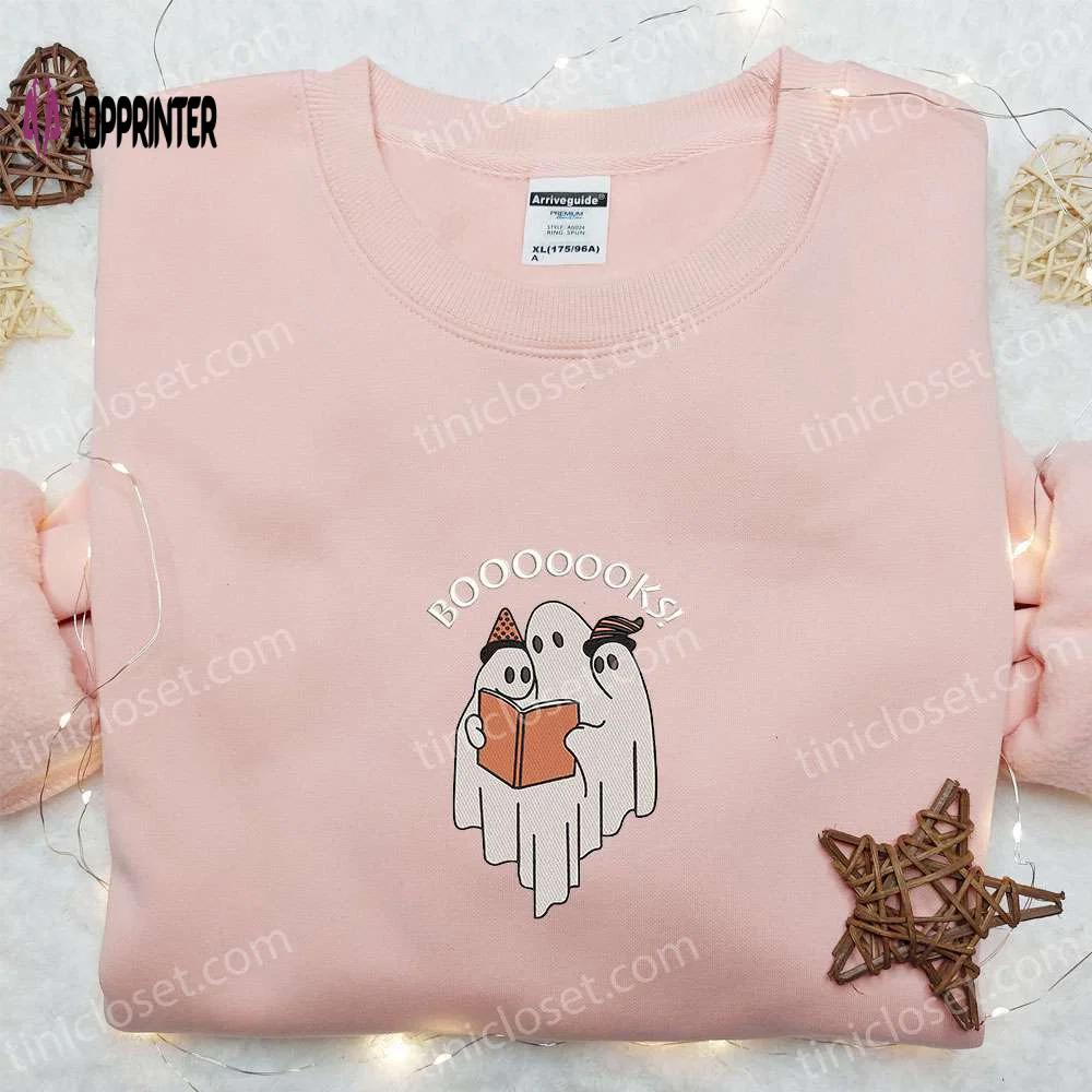 Cute ghost embroidered shirt: perfect halloween gift for family Embroidered Shirt