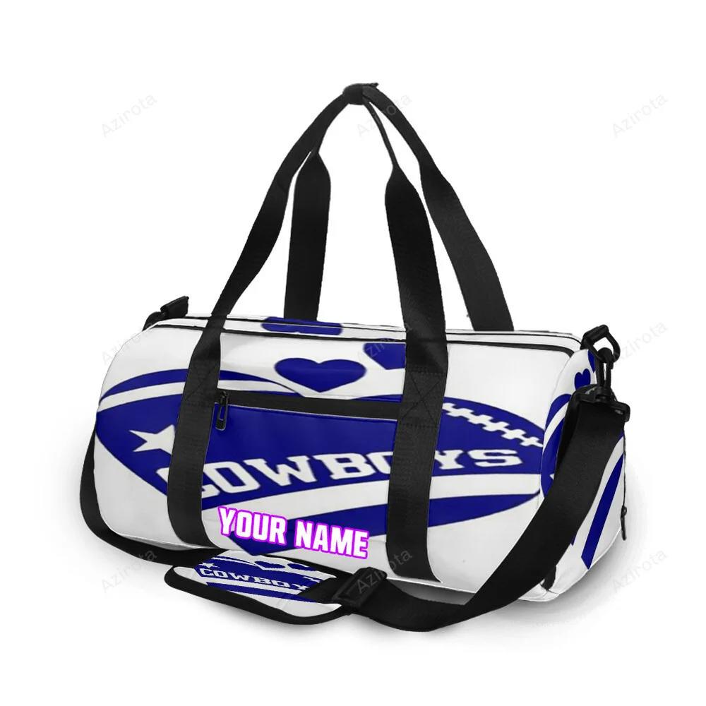 Dallas cowboys cowboys ball heart personalized name travel bag gym bag 411 Travel Bag
