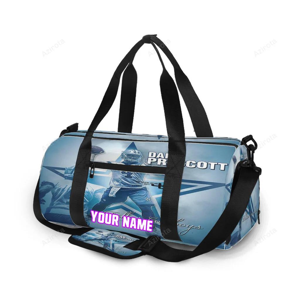Dallas cowboys dak prescott throwing personalized name travel bag gym bag 642 Travel Bag