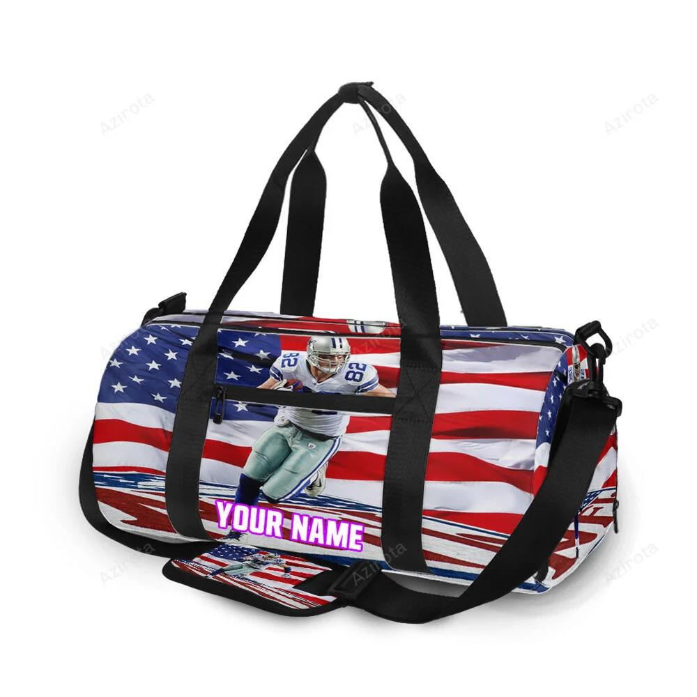 Dallas cowboys jason runing flag personalized name travel bag gym bag 1017 Travel Bag
