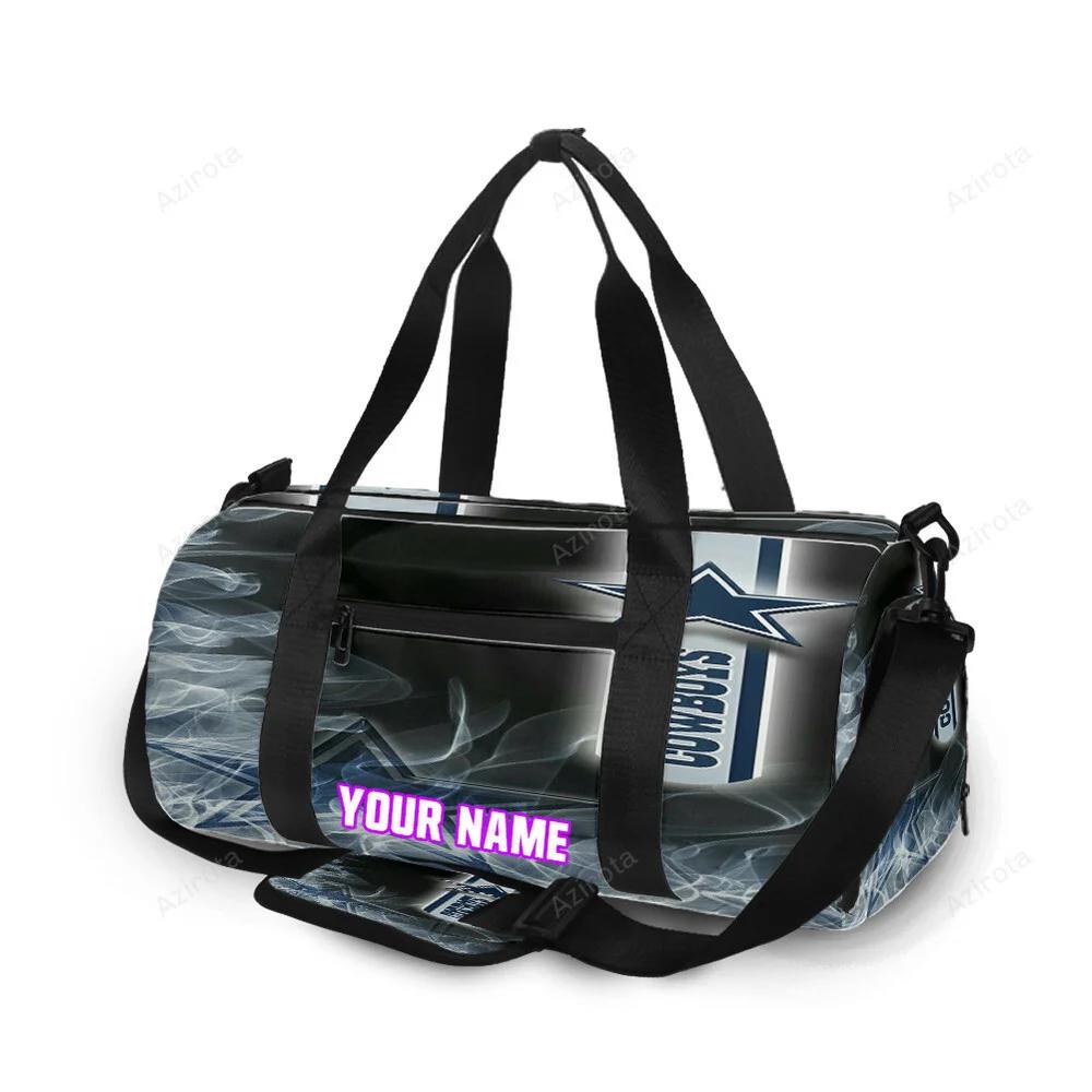 Dallas cowboys star white smoke personalized name travel bag gym bag 388 Travel Bag